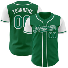 Load image into Gallery viewer, Custom Kelly Green White Authentic Two Tone Baseball Jersey
