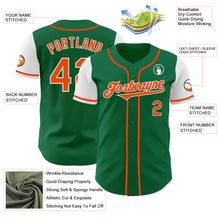 Laden Sie das Bild in den Galerie-Viewer, Custom Kelly Green Orange-White Authentic Two Tone Baseball Jersey
