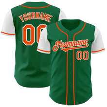 Laden Sie das Bild in den Galerie-Viewer, Custom Kelly Green Orange-White Authentic Two Tone Baseball Jersey
