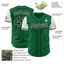 Load image into Gallery viewer, Custom Kelly Green Black-White Authentic Two Tone Baseball Jersey
