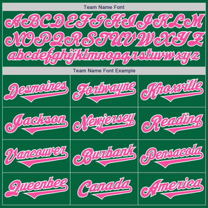 Custom Kelly Green Pink-White Authentic Two Tone Baseball Jersey