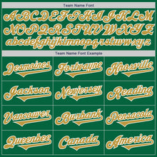 Load image into Gallery viewer, Custom Kelly Green Old Gold-White Authentic Two Tone Baseball Jersey
