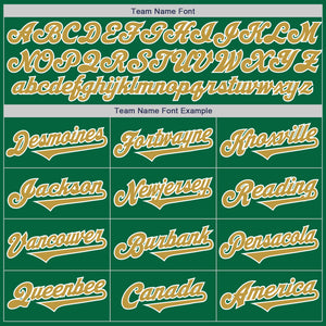 Custom Kelly Green Old Gold-White Authentic Two Tone Baseball Jersey