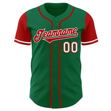 Load image into Gallery viewer, Custom Kelly Green Red-White Authentic Two Tone Baseball Jersey
