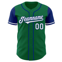 Load image into Gallery viewer, Custom Kelly Green White-Royal Authentic Two Tone Baseball Jersey
