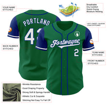 Load image into Gallery viewer, Custom Kelly Green White-Royal Authentic Two Tone Baseball Jersey
