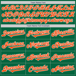 Custom Kelly Green Orange-White Authentic Two Tone Baseball Jersey