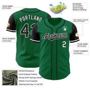 Custom Kelly Green Black-White Authentic Two Tone Baseball Jersey