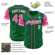 Charger l&#39;image dans la galerie, Custom Kelly Green Pink-White Authentic Two Tone Baseball Jersey
