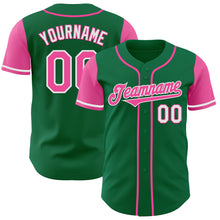 Charger l&#39;image dans la galerie, Custom Kelly Green Pink-White Authentic Two Tone Baseball Jersey
