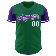 Загрузить изображение в средство просмотра галереи, Custom Kelly Green Purple-White Authentic Two Tone Baseball Jersey
