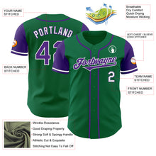 Загрузить изображение в средство просмотра галереи, Custom Kelly Green Purple-White Authentic Two Tone Baseball Jersey
