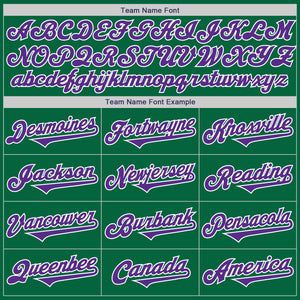 Custom Kelly Green Purple-White Authentic Two Tone Baseball Jersey