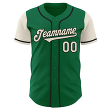 Load image into Gallery viewer, Custom Kelly Green Cream-Black Authentic Two Tone Baseball Jersey
