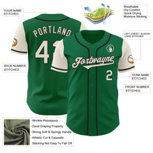 Load image into Gallery viewer, Custom Kelly Green Cream-Black Authentic Two Tone Baseball Jersey
