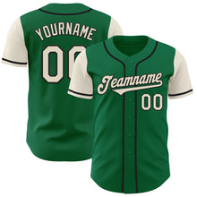 Load image into Gallery viewer, Custom Kelly Green Cream-Black Authentic Two Tone Baseball Jersey
