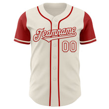 Load image into Gallery viewer, Custom Cream Red Authentic Two Tone Baseball Jersey
