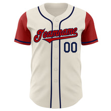 Загрузить изображение в средство просмотра галереи, Custom Cream Red-Navy Authentic Two Tone Baseball Jersey
