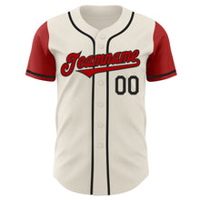 Загрузить изображение в средство просмотра галереи, Custom Cream Red-Black Authentic Two Tone Baseball Jersey
