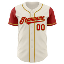 Загрузить изображение в средство просмотра галереи, Custom Cream Red-Old Gold Authentic Two Tone Baseball Jersey
