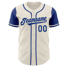 Load image into Gallery viewer, Custom Cream Royal Authentic Two Tone Baseball Jersey
