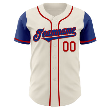 Custom Cream Royal-Red Authentic Two Tone Baseball Jersey