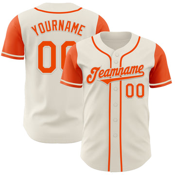 Custom Cream Orange Authentic Two Tone Baseball Jersey