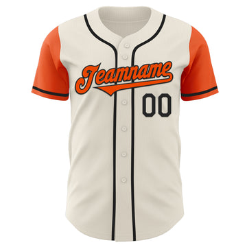 Custom Cream Orange-Black Authentic Two Tone Baseball Jersey