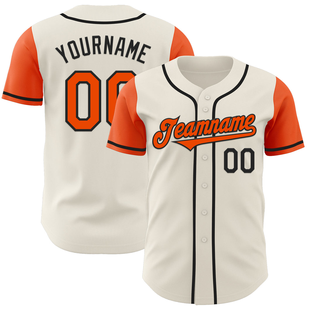 Custom Cream Orange-Black Authentic Two Tone Baseball Jersey