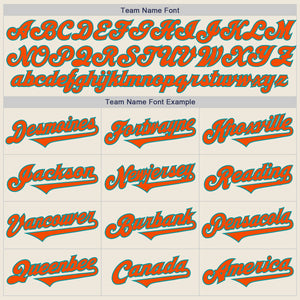 Custom Cream Orange-Teal Authentic Two Tone Baseball Jersey