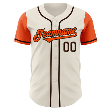 Custom Cream Orange-Brown Authentic Two Tone Baseball Jersey