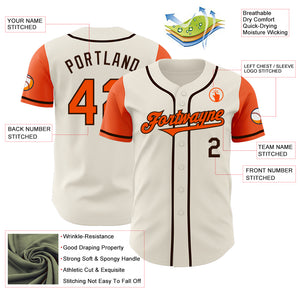 Custom Cream Orange-Brown Authentic Two Tone Baseball Jersey