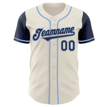 Загрузить изображение в средство просмотра галереи, Custom Cream Navy-Light Blue Authentic Two Tone Baseball Jersey
