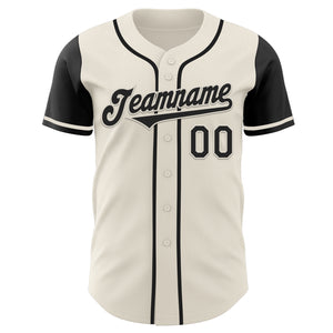 Custom Cream Black Authentic Two Tone Baseball Jersey