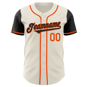 Custom Cream Black-Orange Authentic Two Tone Baseball Jersey