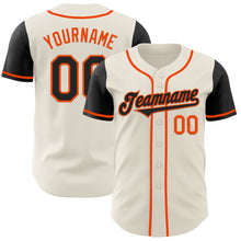 Загрузить изображение в средство просмотра галереи, Custom Cream Black-Orange Authentic Two Tone Baseball Jersey
