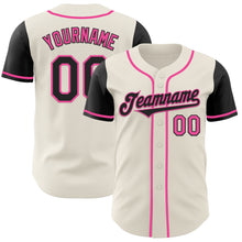 Загрузить изображение в средство просмотра галереи, Custom Cream Black-Pink Authentic Two Tone Baseball Jersey
