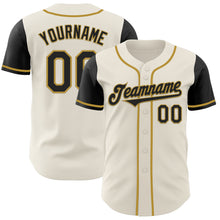 Загрузить изображение в средство просмотра галереи, Custom Cream Black-Old Gold Authentic Two Tone Baseball Jersey
