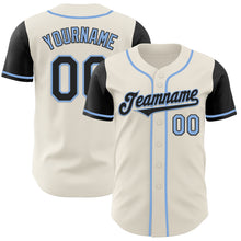 Загрузить изображение в средство просмотра галереи, Custom Cream Black-Light Blue Authentic Two Tone Baseball Jersey
