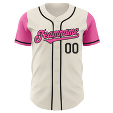 Charger l&#39;image dans la galerie, Custom Cream Pink-Black Authentic Two Tone Baseball Jersey
