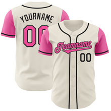 Charger l&#39;image dans la galerie, Custom Cream Pink-Black Authentic Two Tone Baseball Jersey
