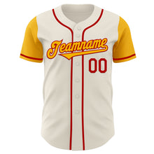 Загрузить изображение в средство просмотра галереи, Custom Cream Gold-Red Authentic Two Tone Baseball Jersey
