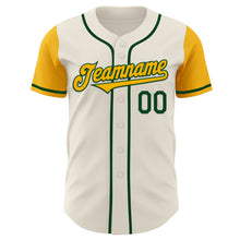 Загрузить изображение в средство просмотра галереи, Custom Cream Gold-Green Authentic Two Tone Baseball Jersey
