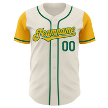 Загрузить изображение в средство просмотра галереи, Custom Cream Gold-Kelly Green Authentic Two Tone Baseball Jersey
