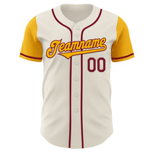 Загрузить изображение в средство просмотра галереи, Custom Cream Gold-Crimson Authentic Two Tone Baseball Jersey
