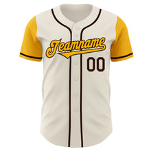 Charger l&#39;image dans la galerie, Custom Cream Gold-Brown Authentic Two Tone Baseball Jersey
