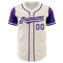 Charger l&#39;image dans la galerie, Custom Cream Purple Authentic Two Tone Baseball Jersey
