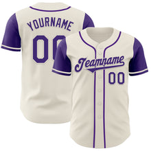 Charger l&#39;image dans la galerie, Custom Cream Purple Authentic Two Tone Baseball Jersey
