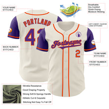 Charger l&#39;image dans la galerie, Custom Cream Purple-Orange Authentic Two Tone Baseball Jersey
