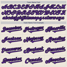 Load image into Gallery viewer, Custom Cream Purple-Black Authentic Two Tone Baseball Jersey
